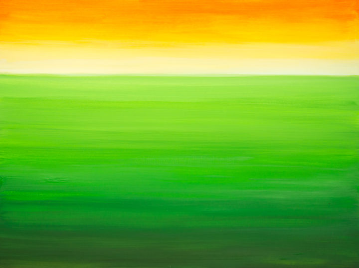 Malerei mit dem Titel "Licht am Horizont *…" von Jutta Blühberger, Original-Kunstwerk, Gouache