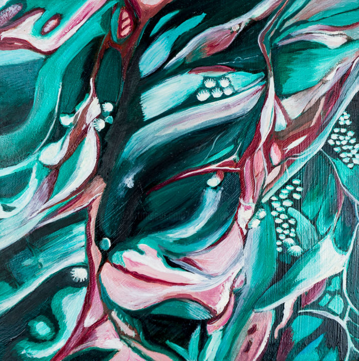 Malerei mit dem Titel "Muschelfelsen * She…" von Jutta Blühberger, Original-Kunstwerk, Öl