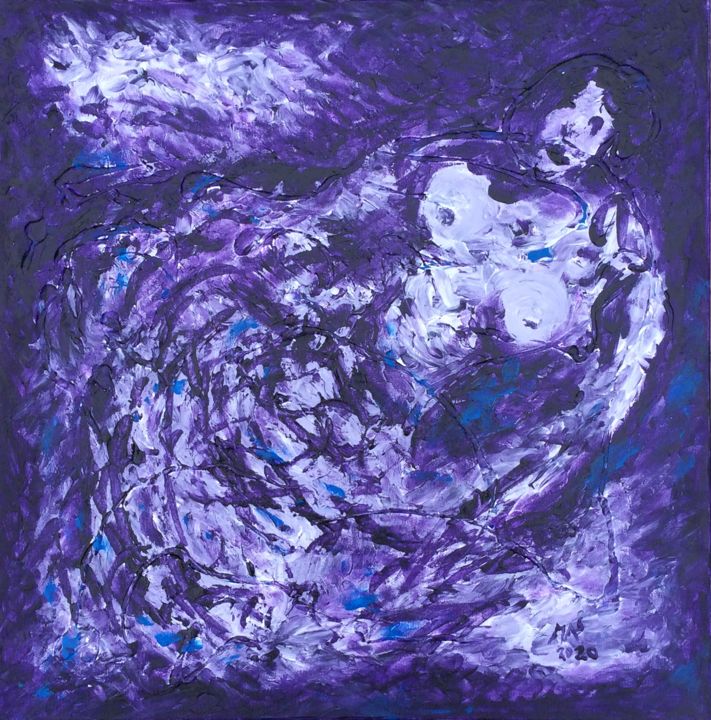 Peinture intitulée "Mulher em descanso" par Manuel Araújo Silva, Œuvre d'art originale, Acrylique