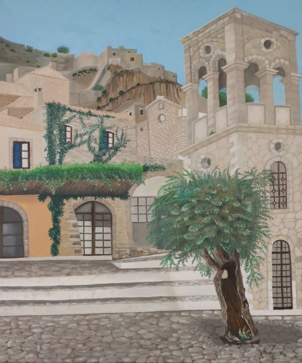 Monemvasia Painting, 23.6x19.7 in