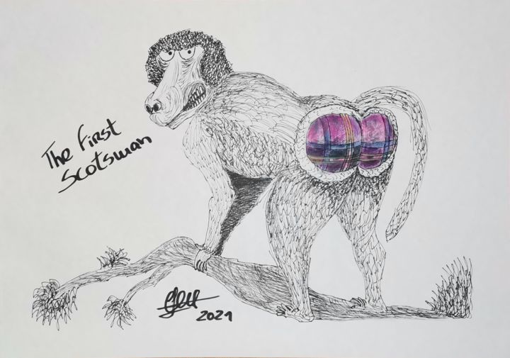The first Scotsman 图画, 11.6x16.5 in