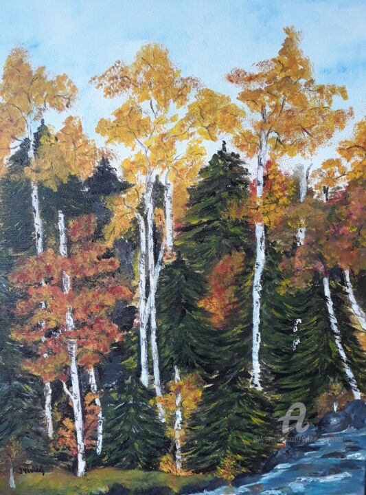 Peinture intitulée "Automnal" par Sylvie Guyomar (Sylvie G), Œuvre d'art originale, Acrylique Monté sur Châssis en bois