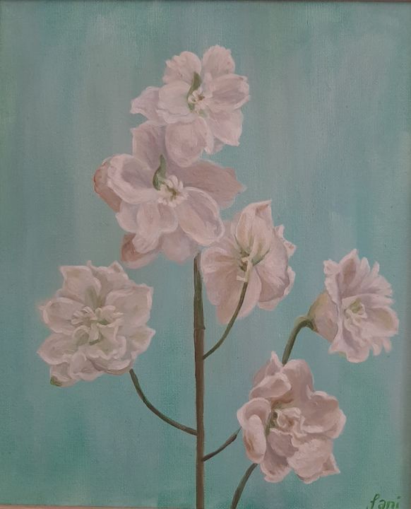 제목이 "White elegance"인 미술작품 Jani Rossouw로, 원작, 기름