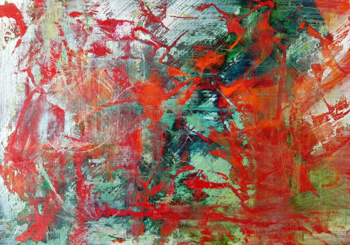 Peinture intitulée "Grunge" par Angelique Mouton, Œuvre d'art originale, Acrylique