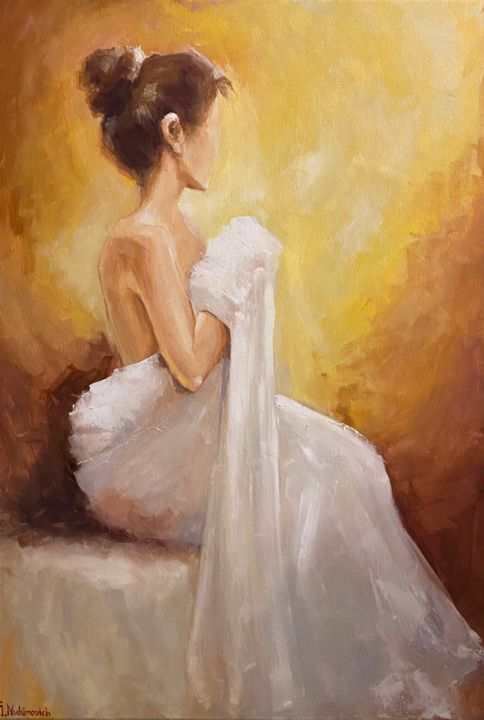 Malerei mit dem Titel "Image of a young la…" von Iryna Nuhimovich, Original-Kunstwerk, Öl Auf Keilrahmen aus Holz montiert