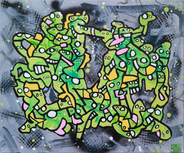 crocodiles 绘画, 15x18.1 in
