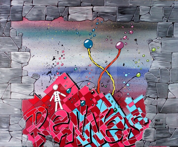 GRAFFITI - Kipoulou à RENNES 绘画, 19.7x24 in