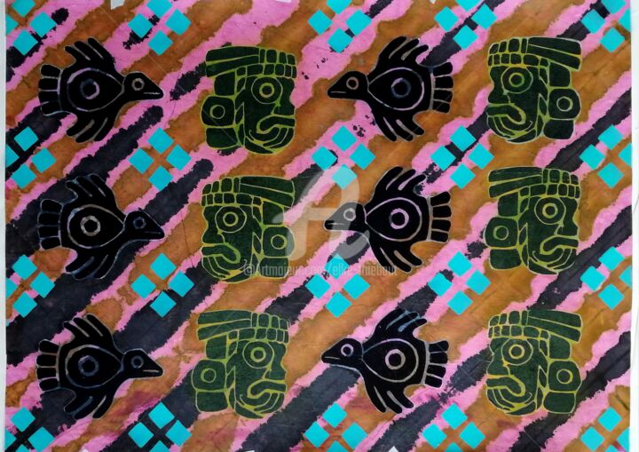 Peinture intitulée "Maya II" par Elke Thiébaut, Œuvre d'art originale, Acrylique