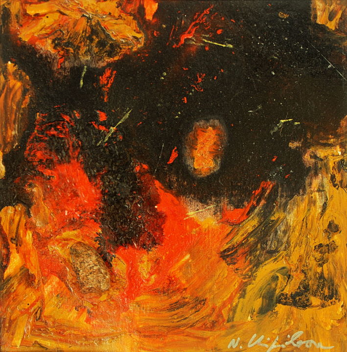 Peinture intitulée "Initio 1, 25x25cm" par Nathalia Chipilova, Œuvre d'art originale, Acrylique