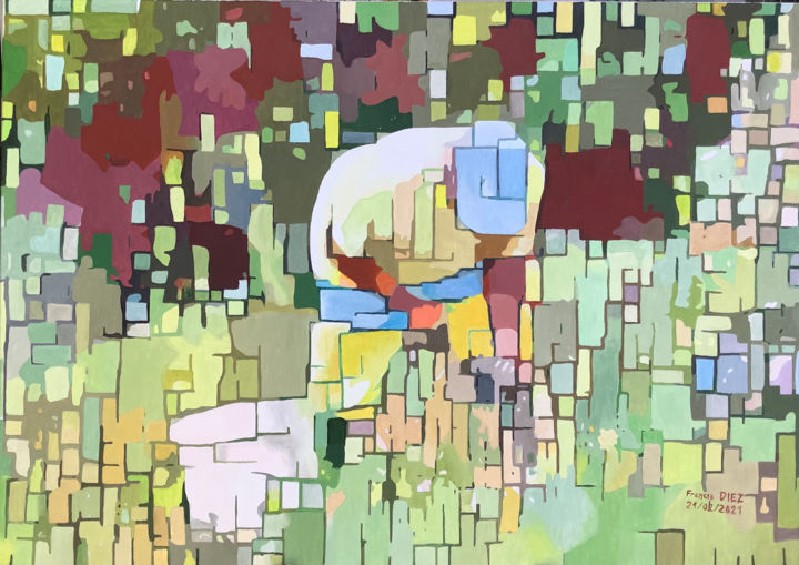 « Récolte des lentilles à Cilaos » 绘画, 25.6x36.2 in