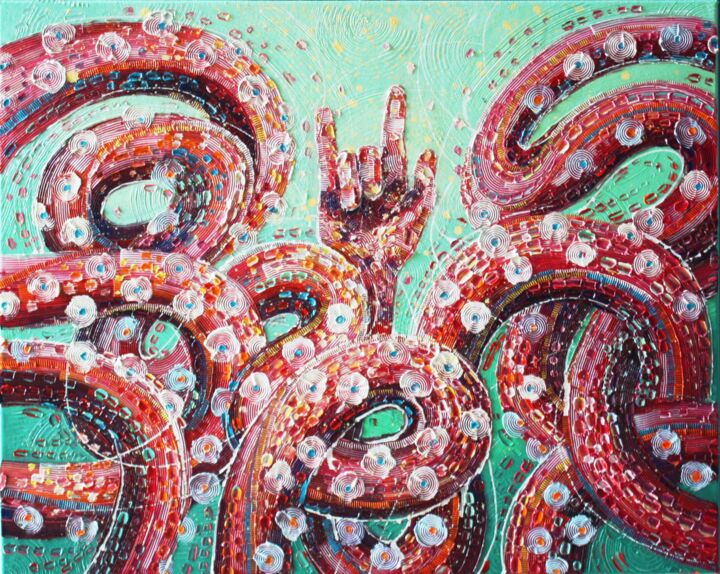 Octopus#4 绘画, 23.6x29.5 in
