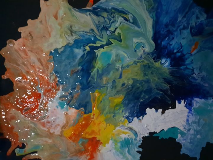 Painting titled "IRIS" by Grotenclaes-Mergiotti Marie-Claire, Original Artwork, Acrylic