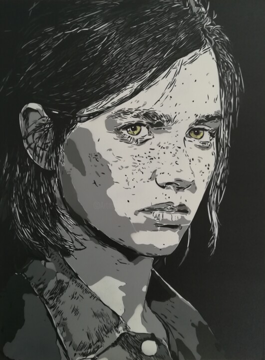 Ellie Last of Us 绘画, 31.5x23.6 in
