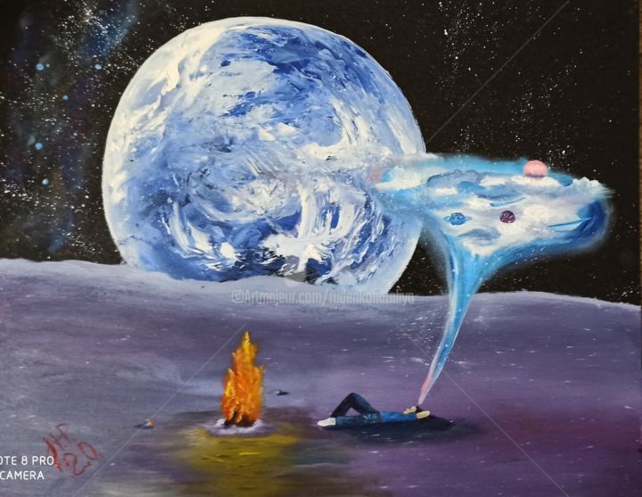 Pittura intitolato "Мечты" da Natalia Rudenko, Opera d'arte originale, Olio