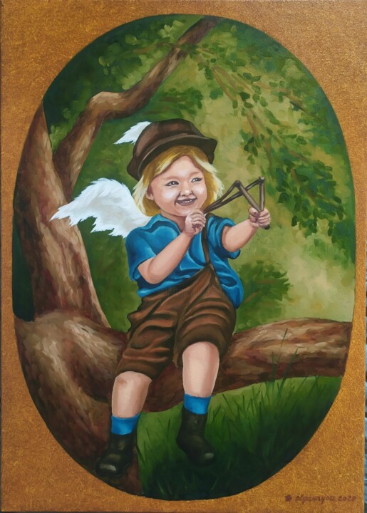 Naughty angel-2 绘画, 27.6x19.7 in