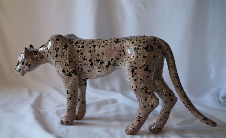 Guépard 雕塑, 7.5x16.9 in