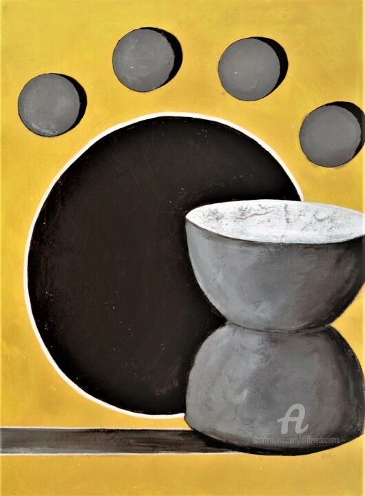 Malerei mit dem Titel "Existential crises 2" von Daciana, Original-Kunstwerk, Acryl