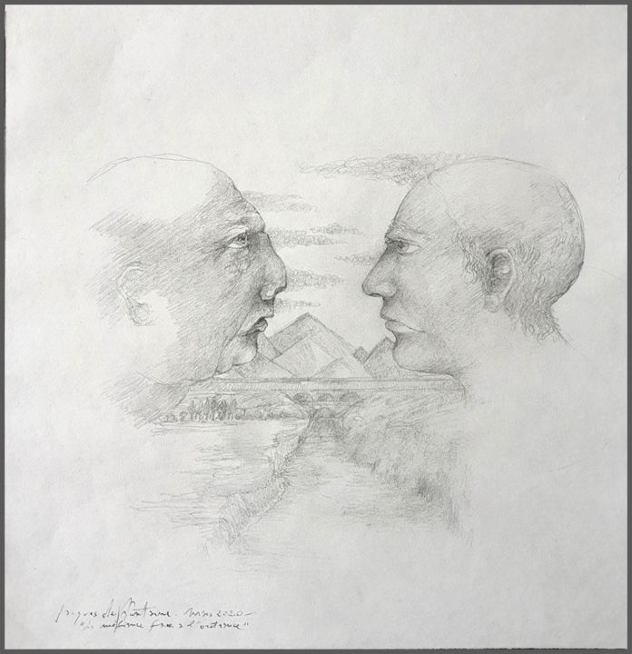 "La méfiance face à l'outrance" 图画, 11x11 in