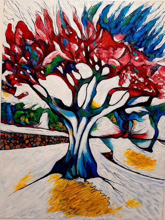 Happy tre 绘画, 27.6x19.7 in