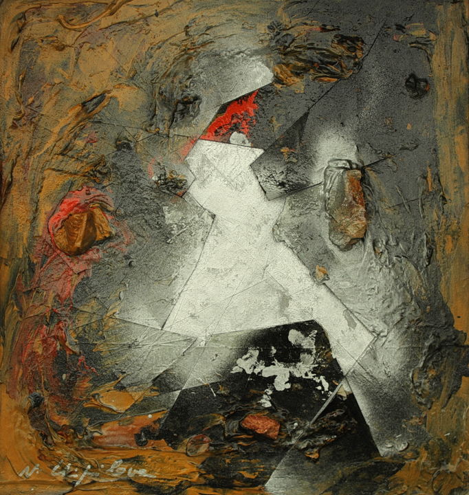 Peinture intitulée "Initio 1, 32x32cm" par Nathalia Chipilova, Œuvre d'art originale, Acrylique