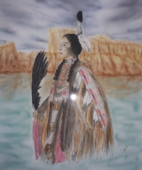Indianerin 绘画, 23.6x19.7 in