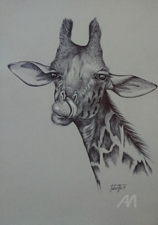Girafe 图画, 21.7x15.8 in