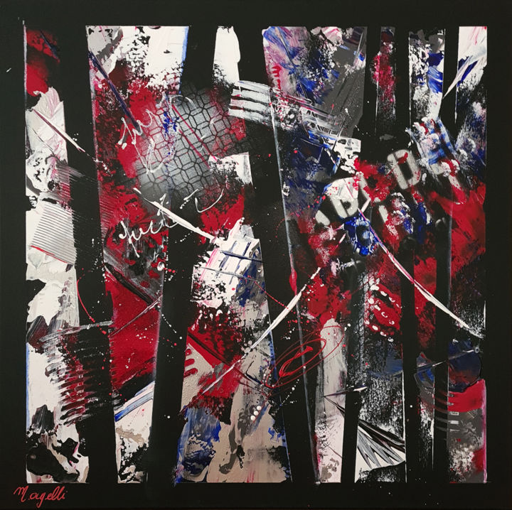 Peinture intitulée "Echappatoire" par Magelli, Œuvre d'art originale, Acrylique Monté sur Châssis en bois