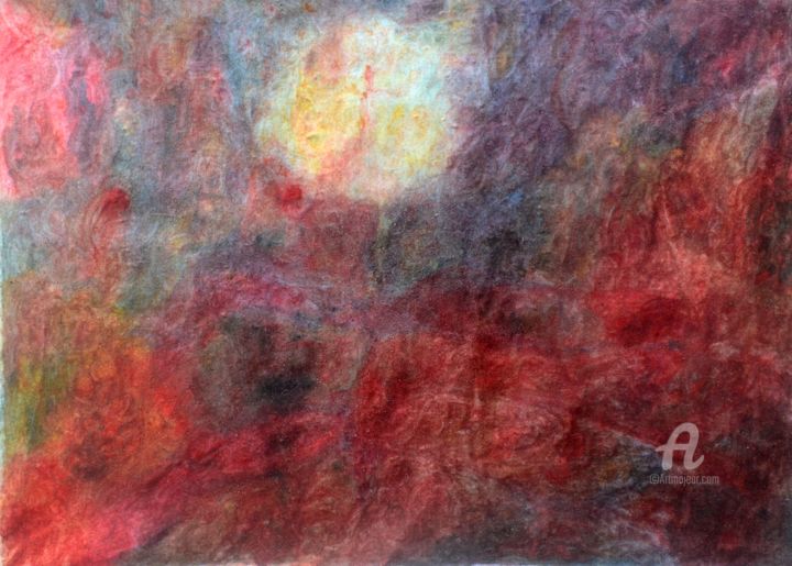 Painting titled "Grandmother Spider…" by Mariska Ma Veepilaikaliyamma, Original Artwork, Pigments