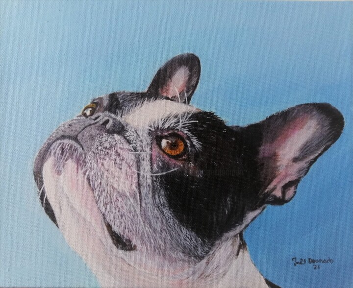Para onde estás a olhar? 绘画, 7.9x9.8 in