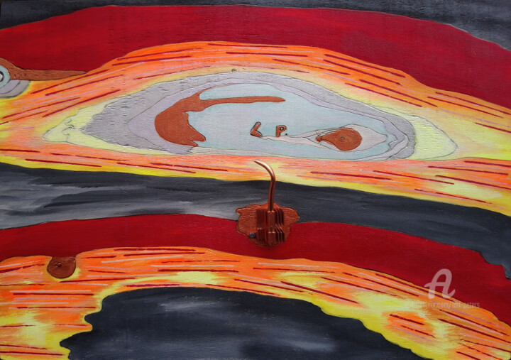 Raumschiff-Tankstelle 绘画, 16.5x23.2 in
