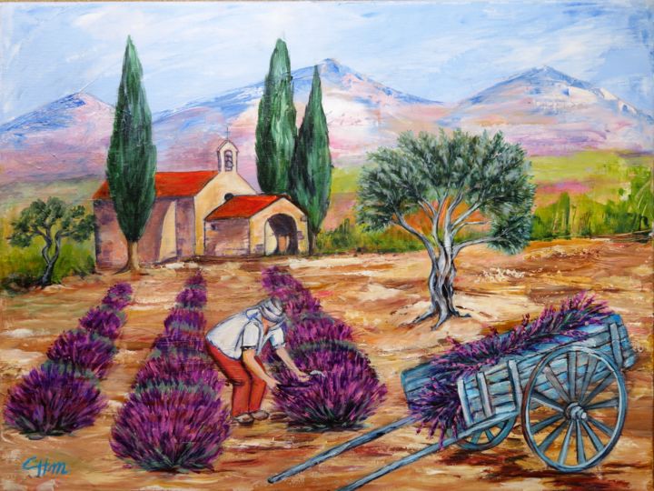 Peinture intitulée "EN PROVENCE" par Chantal Martin (chm), Œuvre d'art originale, Acrylique