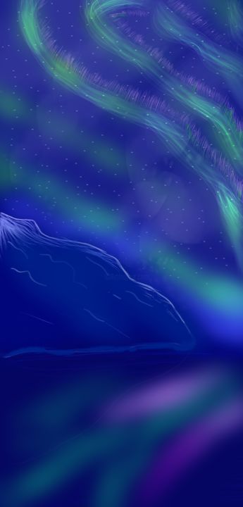 Цифровое искусство под названием "Northern Lights 008" - Umut Çolak, Подлинное произведение искусства, Цифровая живопись