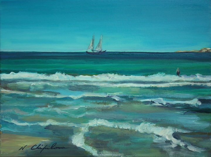 Peinture intitulée "Dream 1, 30x40cm" par Nathalia Chipilova, Œuvre d'art originale, Acrylique