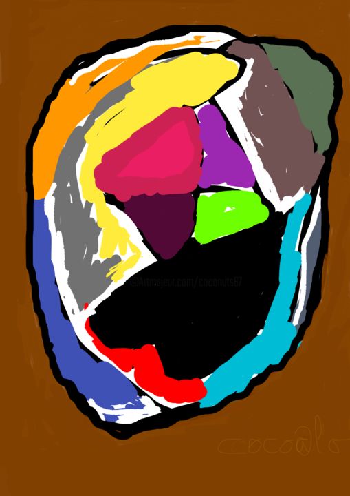 Digital Arts titled "Chaos total emprunt…" by Claudia Marie Eugénie (Cocoâlô), Original Artwork, Digital Painting