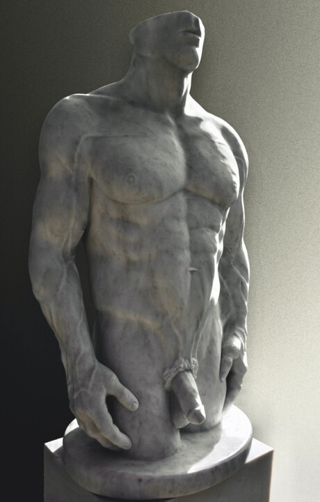 Sculpture titled "Beautiful Man II" by Sherry Tipton, Original Artwork, Stone