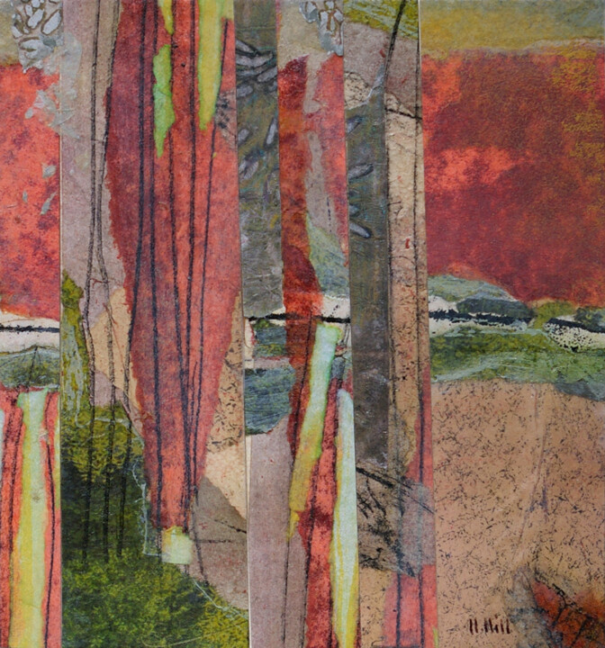 Douceur le soir Collages, 5.9x5.5 in