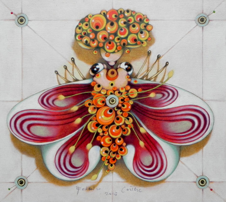 Bridesmaid moth 绘画, 9.8x11 in