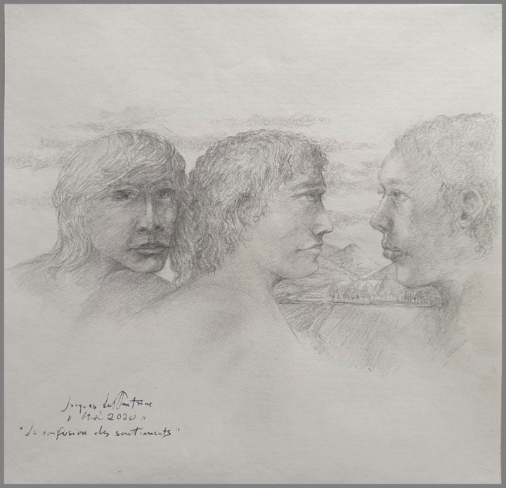 "La confusion des sentiments" 图画, 10.2x10.2 in