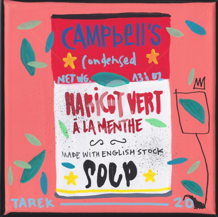 Campbell's Haricot Vert 绘画, 7.9x7.9 in