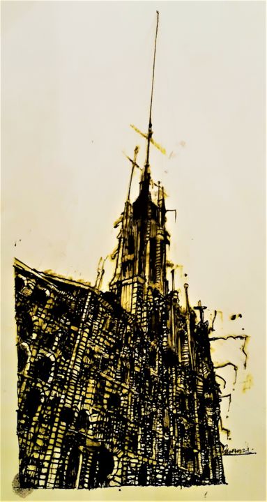 Anatomie der Kathedrale (3) (revisited) Drawing