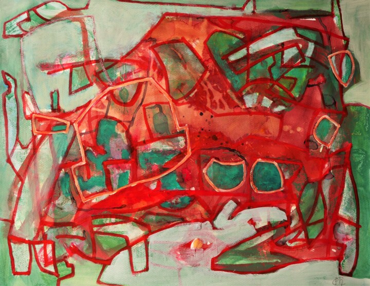 Peinture intitulée "Saturne" par Philippe Casaubon, Œuvre d'art originale, Huile