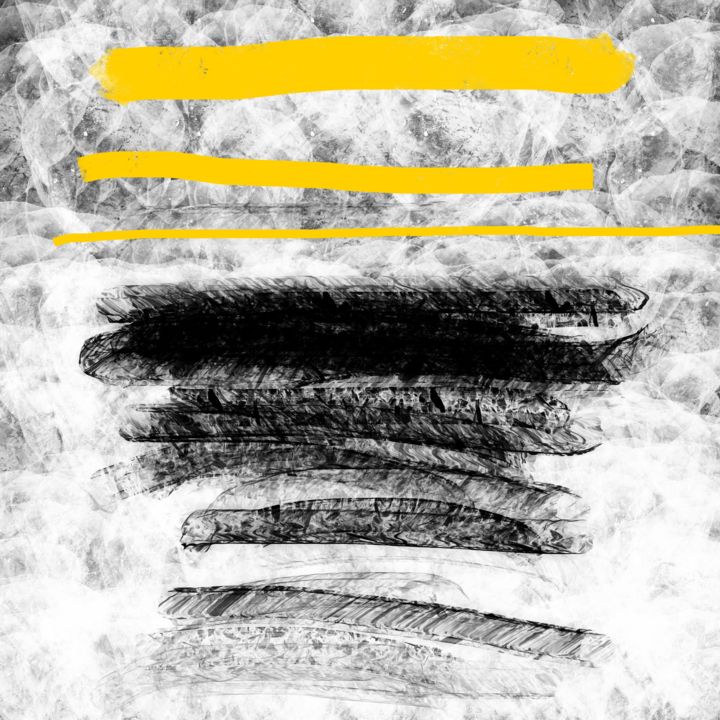 Digital Arts titled "Traces" by Cila, Original Artwork, Digital Painting Mounted on Aluminium