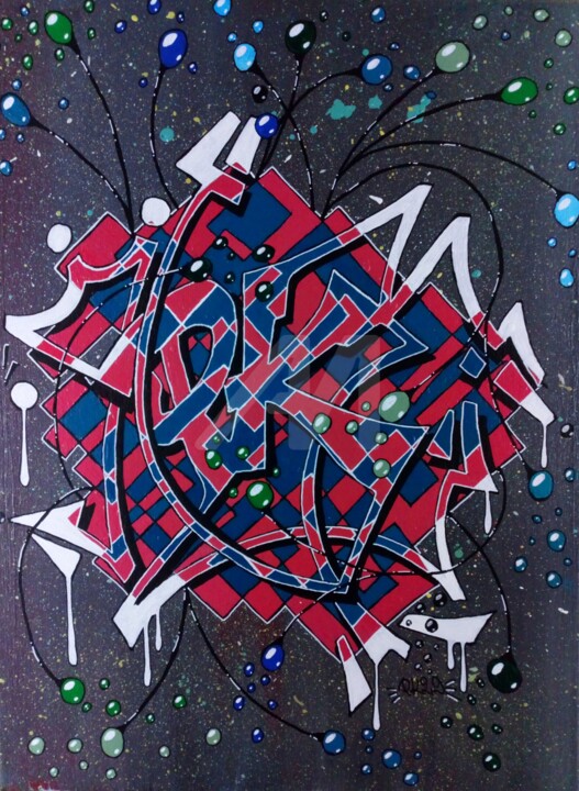 Graffiti - "La Prise 2021" 绘画, 15.8x11.8 in