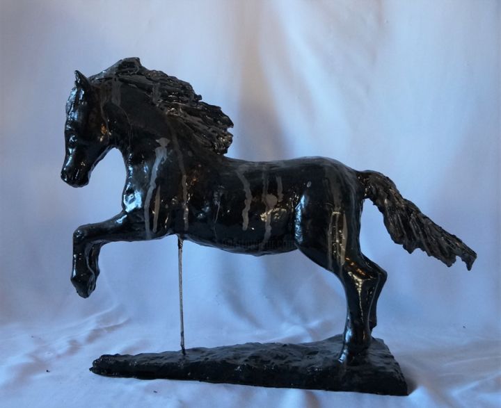 cheval bondissant 雕塑, 11.8x15.8 in