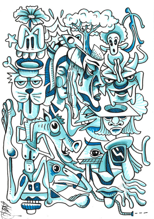 Blue mist 图画, 11.7x8.3 in