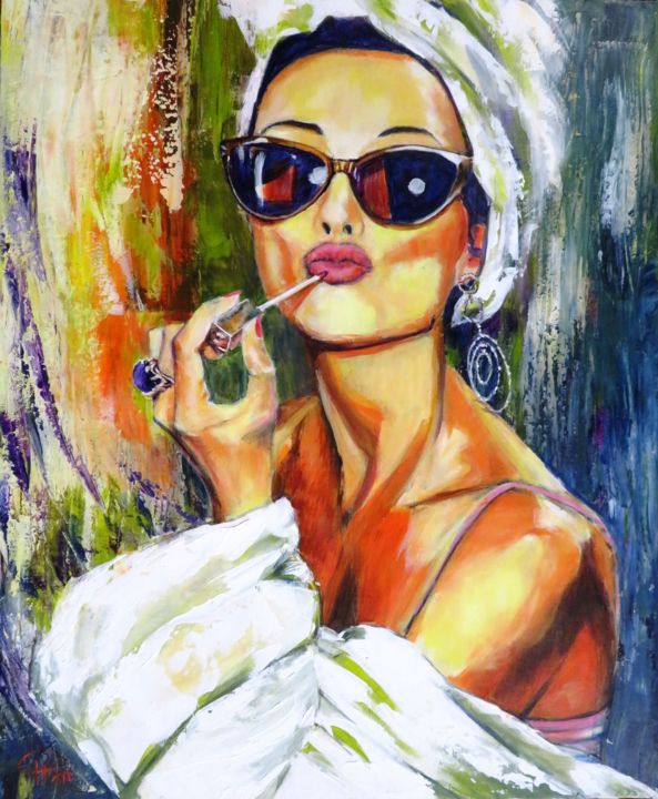 Peinture intitulée "T'AS PAS DU GLOSS ?" par Chantal Martin (chm), Œuvre d'art originale, Acrylique