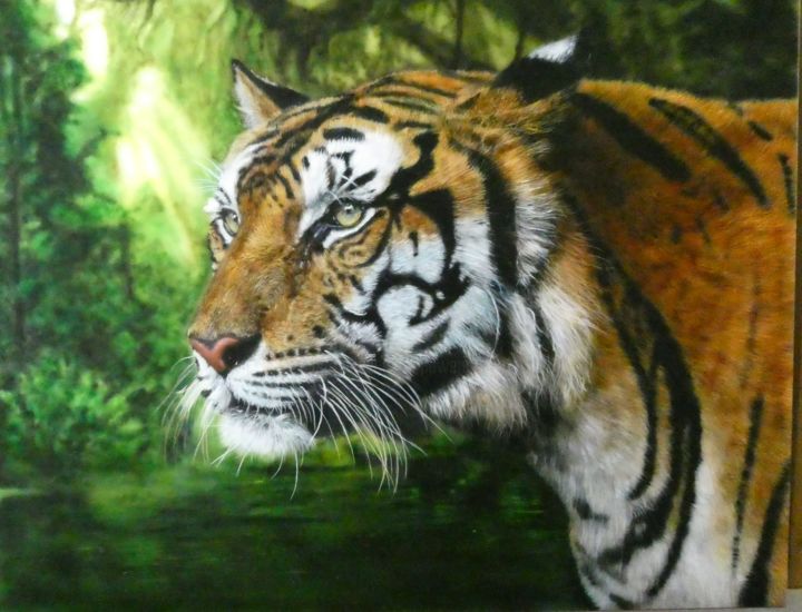 Tiger 2021 绘画, 15.8x19.7 in