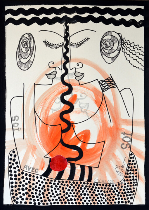 Peinture intitulée "soi avec soi" par Valérie Depadova, Œuvre d'art originale, Acrylique
