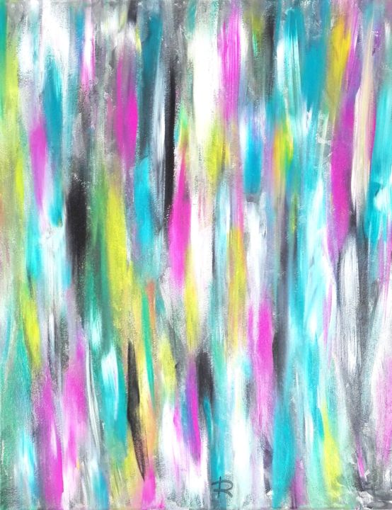 Peinture intitulée "Frissons acidulés" par Renaud Angerville-Langlois, Œuvre d'art originale, Acrylique