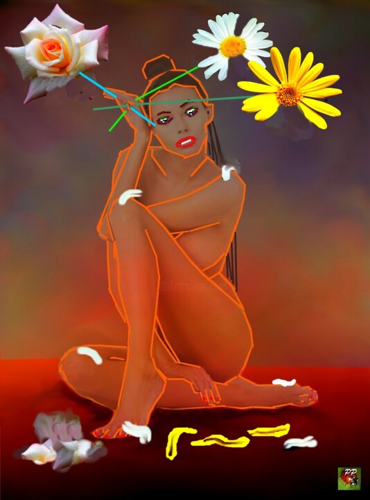 Femme aux fleurs